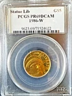 1986W Statue of Liberty $5 Proof Commemerative Gold Coin PCGS PR69DCAM .2419 AGW