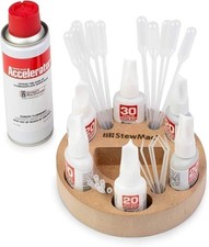 StewMac Super Glue Caddy Set, with StewMac Super Glues, StewMac Accelerator,...