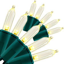 Warm White LED Christmas Lights 200 Count 50 Ft, Pack of 2 Strands 25 Ft 100 Lig