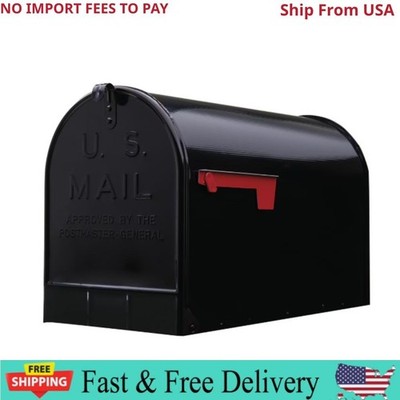 Architectural Mailboxes Stanley Black, Extra Large, Steel, Post Mount Mailbox