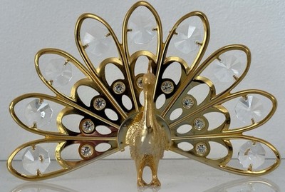 Swarovski 24k Rose Gold Plated Peacock Figur Crystal Temptations/Crystocraft