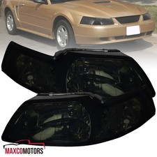 Smoke Headlights Fits 1999-2004 Ford Mustang V6 Gt Svt Cobra Leftright 99-04 Smoke Headlights Fits 1999-2004 Ford Mustang V6 Gt Svt Cobra Leftright 99-04