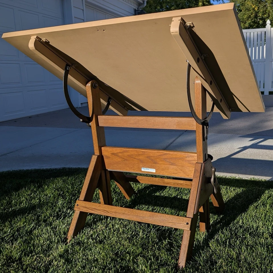 Hamilton Oak Drafting Table, Immaculate Condition Vintage - Image 4 of 4