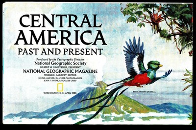 National Geographic Map 1986-4 April CENTRAL AMERICA - PAST & PRESENT  EUC - A3+