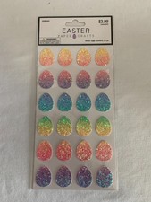 EASTER STICKERS "GLITTER EGGS" 24 PIECES TOTAL VERY BEAUTIFUL QUALITY