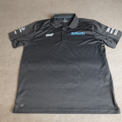 #ad Subaru STI Polo Shirt 2XL Gray Racing Sponsors Stomrtech $69.90