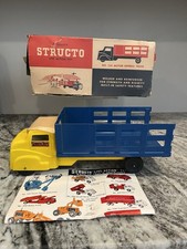 Vtg 1950  s Structo Motor Express Truck W/ Box And Brochure NOS Pressed Steel Toy