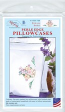 Jack Dempsey Stamped Pillowcases W/White Perle Edge 2/Pkg-Bird On A Basket