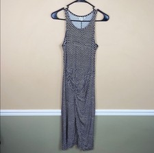 NWT GAP Tall Women’s Geometric Pattern Ruched Faux Wrap Tank Midi Dress S Tall