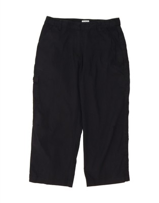 Adidas Damen gerade Cargo Cropped Hose US 10 Large W30 L24 schwarz CF04