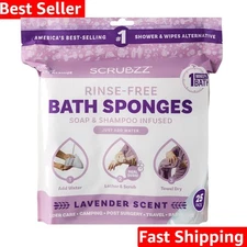 Disposable No Rinse Bathing Wipes - 25 Pack - All-in-1 Single Use Shower Wipe...