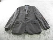Stafford Blazer Mens 44R Gray Wool Check Tweed Elbow Patch Sport Coat Jacket