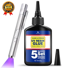 UV Resin Kit with Light 60G UV Glue for Bonding & Curing in Seconds Professional