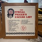 Vtg 1986 The Joy of Pigging Out Ceramic Tile Wall Plaque Official Excuse List — photo 1