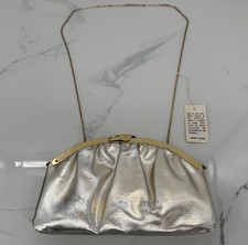Vintage HL Harry Levine 1950s-1960s Silver Evening Bag w/ Original Tags