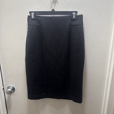 Ann Taylor Petite Black Pencil Skirt Size 4P - Back Slit Zipper