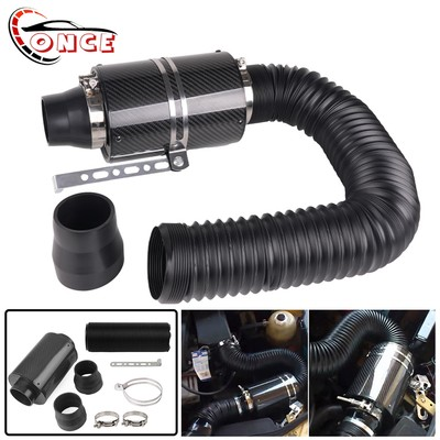 #ad Universal Racing Air Filter Box Carbon Fiber Cold Feed Induction Air Intake Kit $32.85