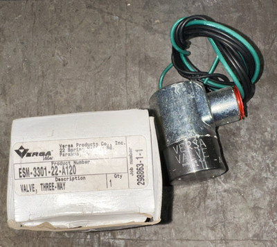 VERSA ESM-3301-22--A120 Valve, Three-way, 20V 0-400PSI, 38VDC 8.7 Watts