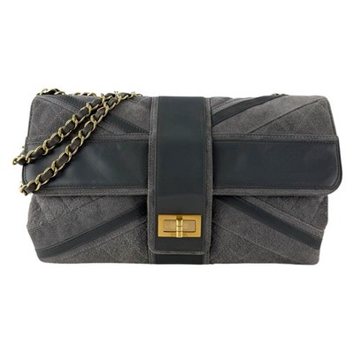Chanel Union Jack Reissue Suede & Leather Flap Shoulder Bag Grey