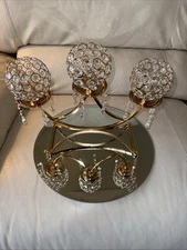 Mirrored Centerpiece W Crystals & Candleholders Decorative Allgala Candelabra
