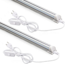 LED Shop Lights 2FT, 20W 3000LM 5000K, T8 LED Light Fixture, Clear Cover, Ceilin
