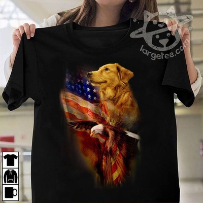 Golden dog and eagle the symbol of America � America flag