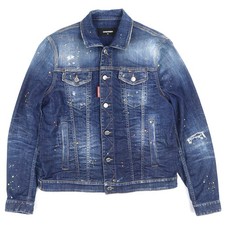 DSQUARED2 S74AM1386 Men's Jacket Cotton Denim Indigo Blue Size 50 Italy
