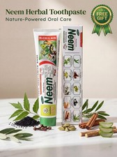NEEM Toothpaste, Natural and Organic ingredients, Fluoride Free Free Gift