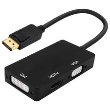 DisplayPort DP to HDTV VGA DVI 3 in 1 Adapter Converter Male to Female Video Cab