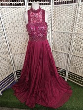 Sherri Hill Embellished Formal Gown - Deep Pink - Size 10 Maxi Prom Dress