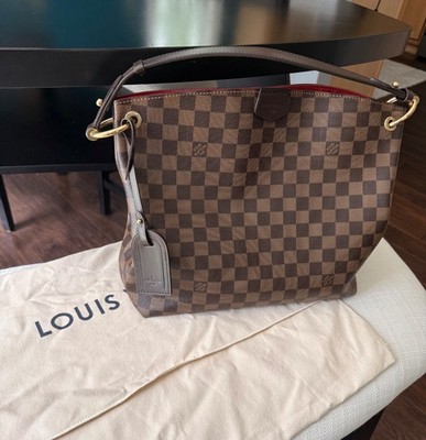 Louis Vuitton Graceful Shoulder Bag PM  Damier Ebene With Luggage Tag