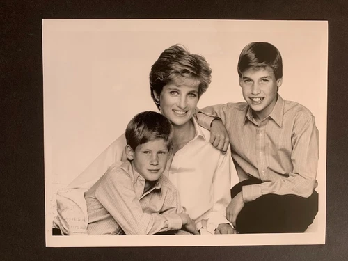 PRINCESS DIANA  -  PRINCE WILLIAM AND HARRY - Rare Vintage Original Press Photo