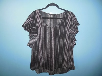 Ladies Simply Styled by Sears Black&White Blouse XLarge T187