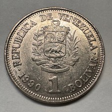 1990 Venezuela 1 Bolivar - Beautiful Coin - #A-062-B
