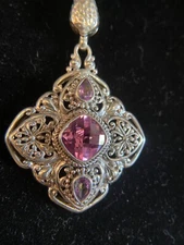 Sarda,Bali ,Made, Outstanding,Sterling,Pink Lab Sapphire & Mystic Topaz Enhancer