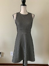 LOFT Women Size 2 Black Crew Neck Sleeveless A Line Dress