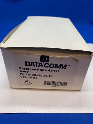 DATACOMM qty 10 box lot, keystone plate 4 port Ivory 20-3004-IV