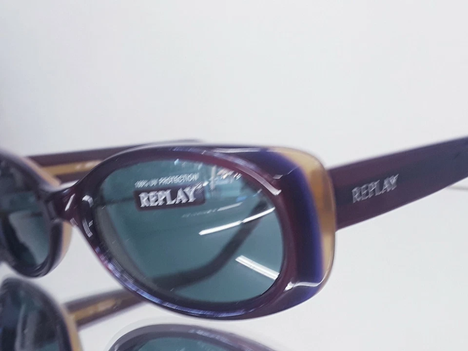 Óculos de sol REPLAY vintage R535S 51-19-140 plástico bordô/roxo novo retrô - Imagem 2 de 4