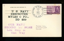 US Naval Ship Cover USS Douglas H. Fox DD-779 Cold War 1947