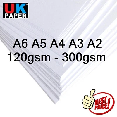 A6 A5 A4 A3 A2 WHITE CRAFT DECOUPAGE CARD MAKING STOCK PAPER PRINTER 100- 300gsm