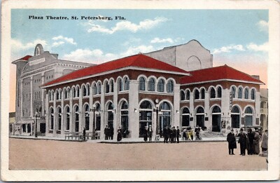 Plaza Theatre, St. Petersburg, Florida - 1916 Posted White Border Postcard