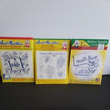 Vntg Aunt Martha's Hot Iron Transfers Lot of 3 Embroidery Needlepoint. See Desc