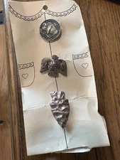  Button Covers VINTAGE Aged Silver Southwest design