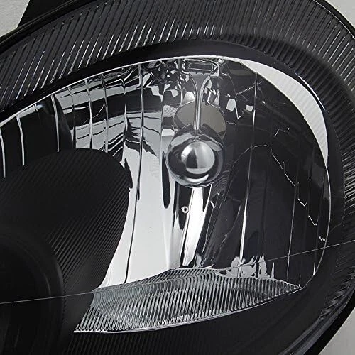 Faros de repuesto para Dodge 2003-2005 bisel negro neón faros izquierda+derecha Foto 3 de 4