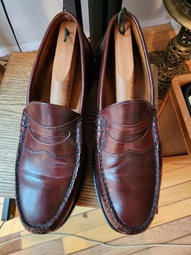 Vintage Johnston & Murphy  Arstocraft" Shell Cordovan Beefroll Penny Loafer 10 C - Picture 1 of 15
