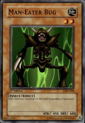 Man-Eater Bug - Super Rare 1st Edition LOB-E088 - LP - YuGiOh