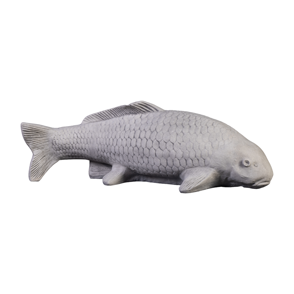 FABRIQ Koi-Fisch Gartenfigur Aus Kunststein – Frostsicher, 21 Cm Hoch, 6 Kg, Schwarz, Feng Shui Deko
