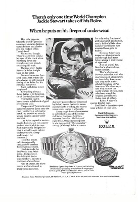 1978 Riled Watches Vintage Print Ad Time Jackie Stewart F1 Formula 1