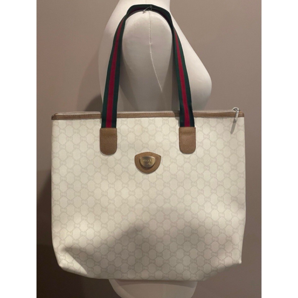 ✨Vintage 1970's GUCCI Plus GG Monogram Large Shopper Tote