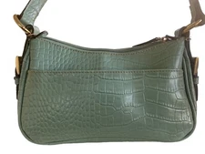 Liz Claiborne Villager Faux Leather Reptile Skin Handbag Green  Pocketbook